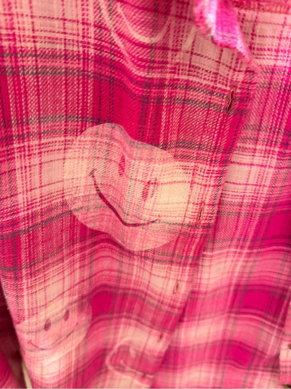 Justice girls oversized smiley face button up flannel size medium 10